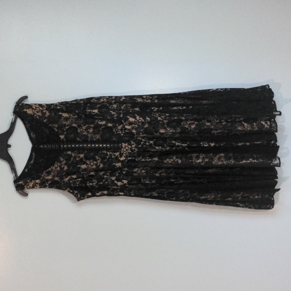 Lane Bryant sleeveless black and nude lace dress size 22 W